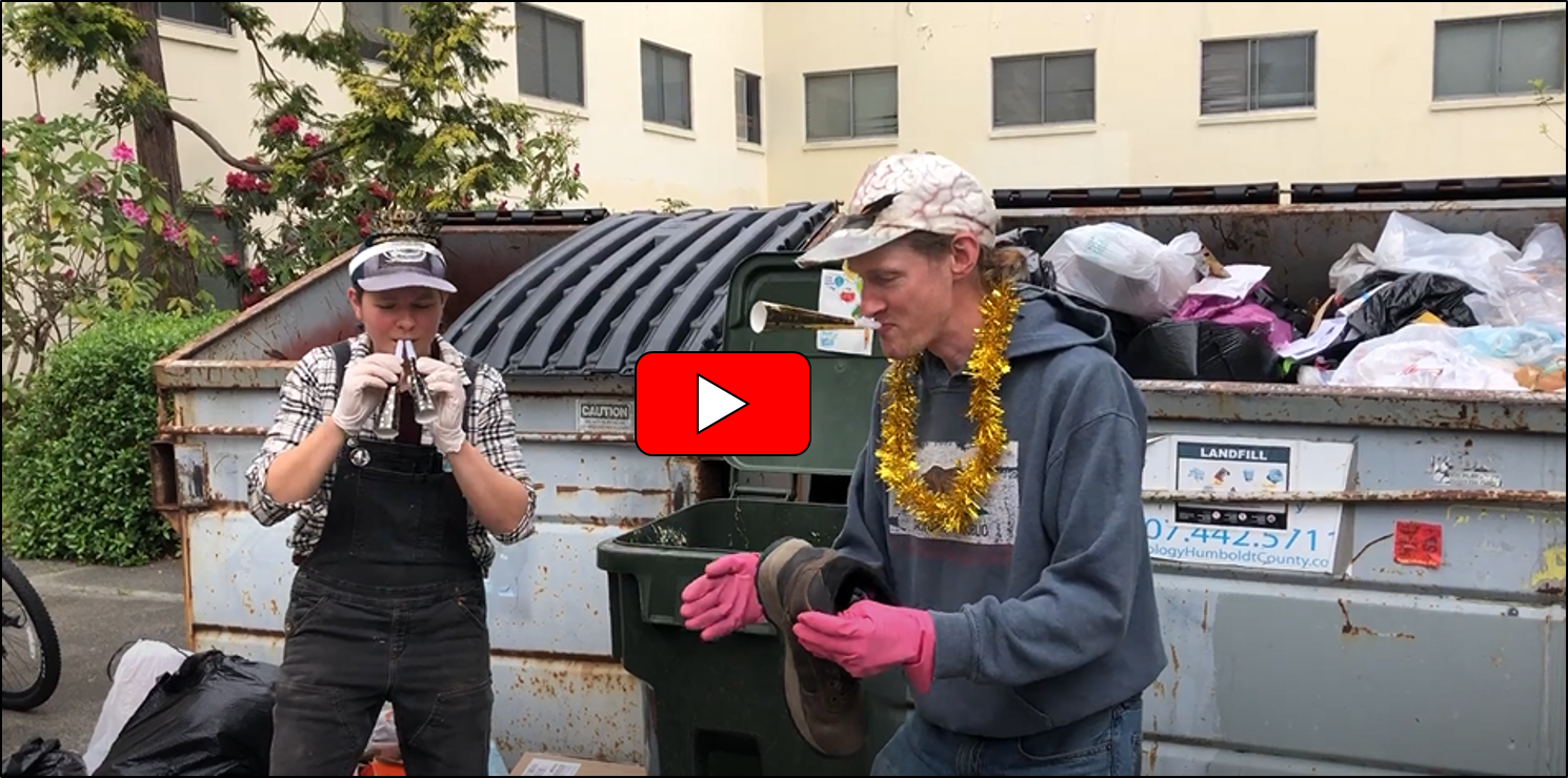 Click to see short video of music making with found items at the Donation Dash